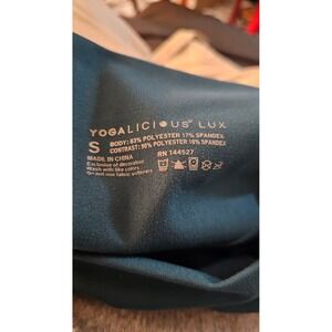 YOGALICIOUS LUX Women's Teal Green High Waist Pocket Leggings Size S
